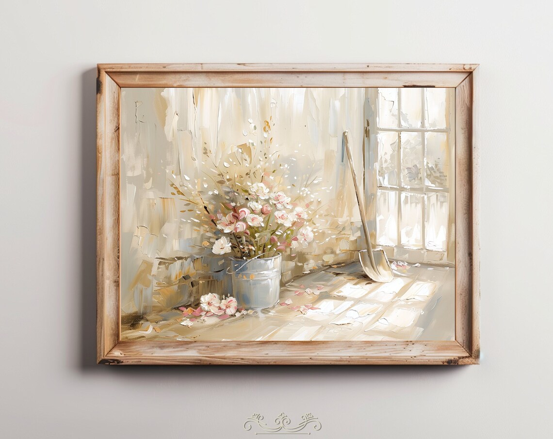 Flowers Botanical Country Garden Oil Painting Art Print