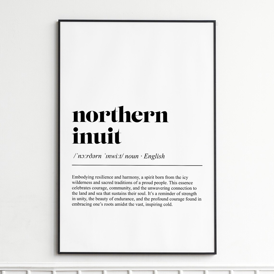 Northern Inuit Icy Spirit Dictionary Definition Typography Poster