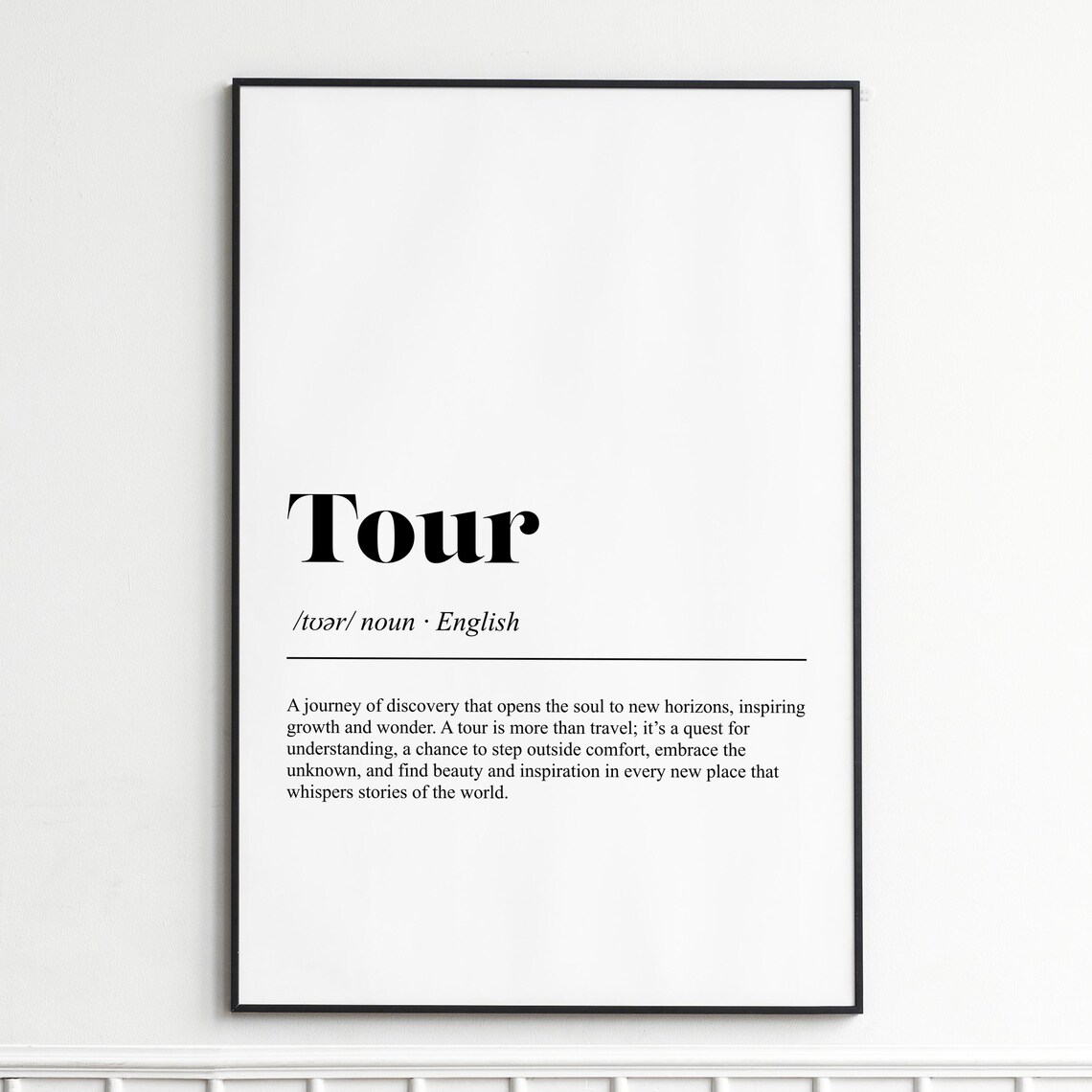 Tour Word Definition Dictionary Style Wanderlust Journey Poster