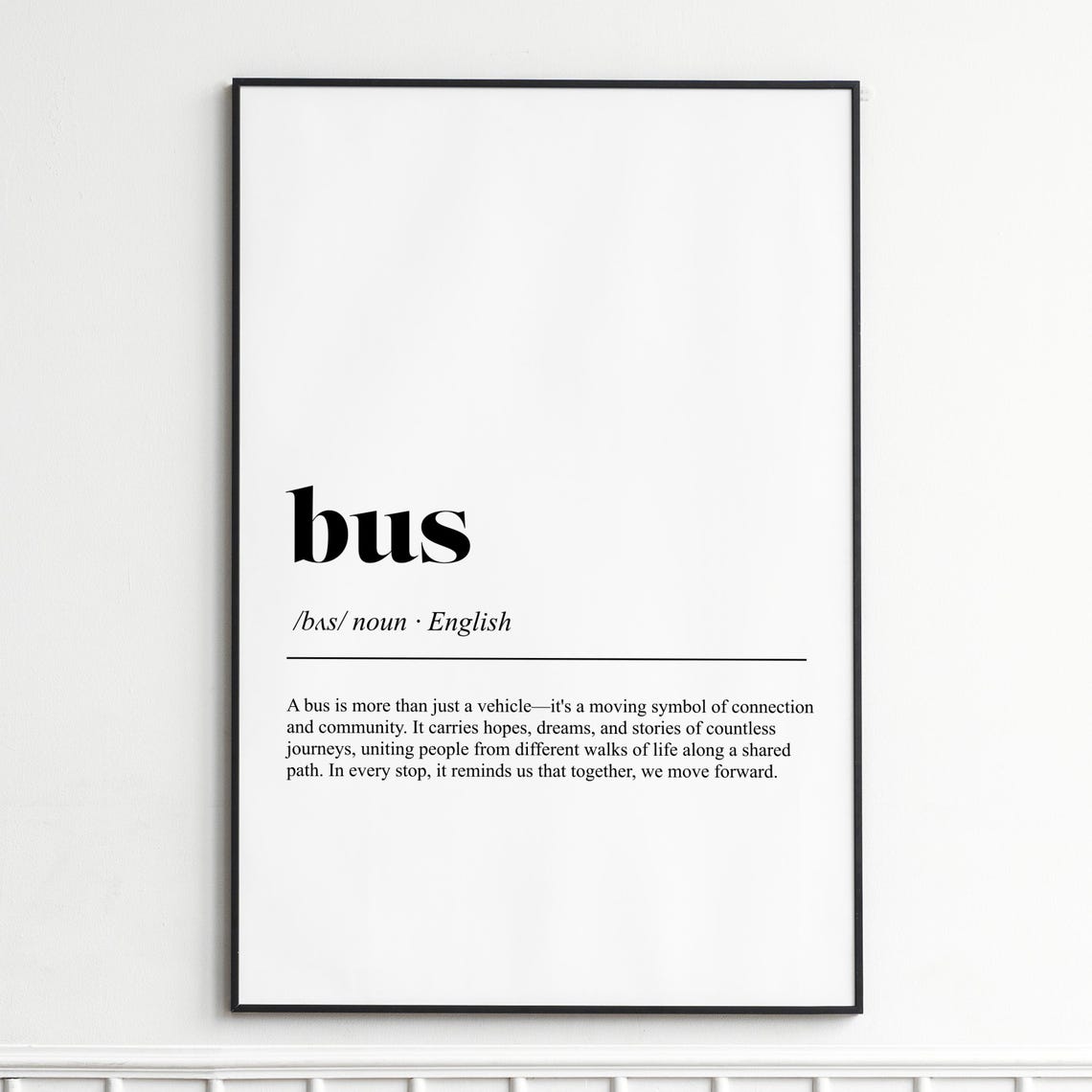 Bus Definition Community Connection Word Art Typography Poster