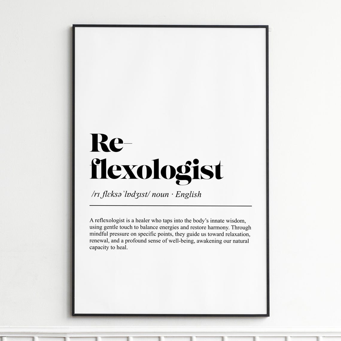 Reflexologist Healer Wellness Definition Typography Wall Poster