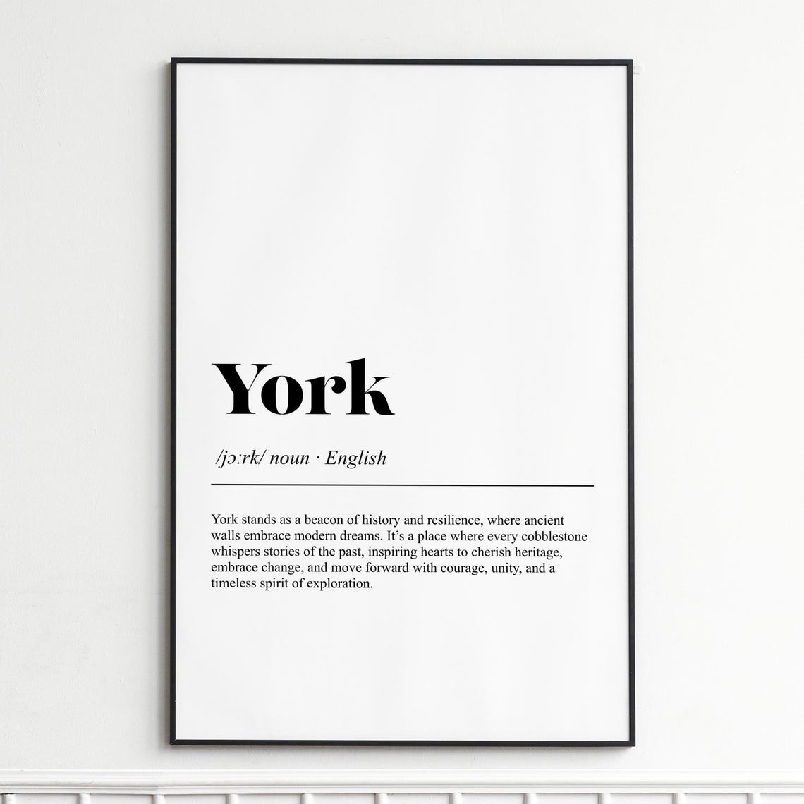 York England History Dictionary Word Definition Typography Poster