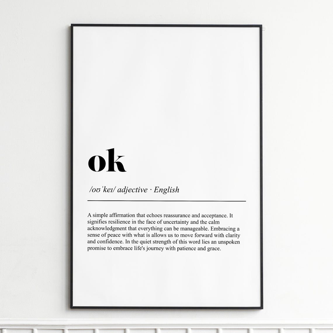 Ok Elegant Minimalist Dictionary Definition Typography Poster