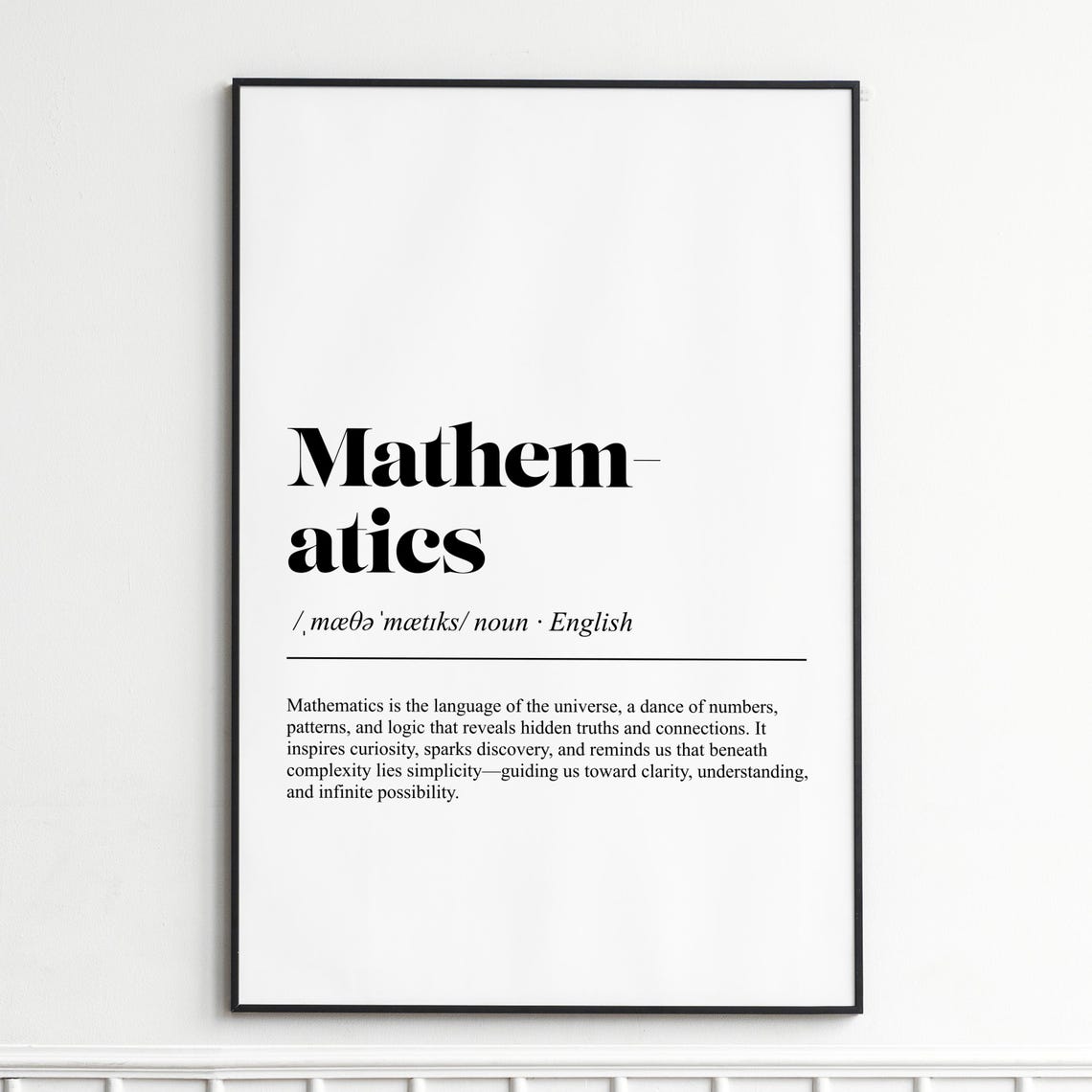 Mathematics Definition Numbers Logic Word Art Typography Poster