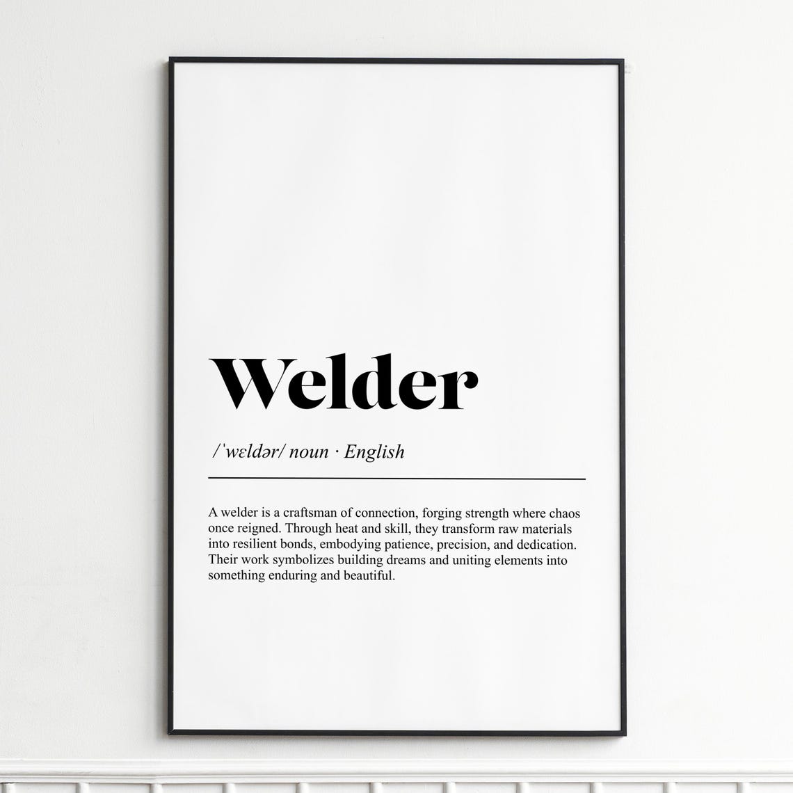 Welder Definition Print Inspirational Dictionary Wall Art Industrial Typography Poster Home Decor