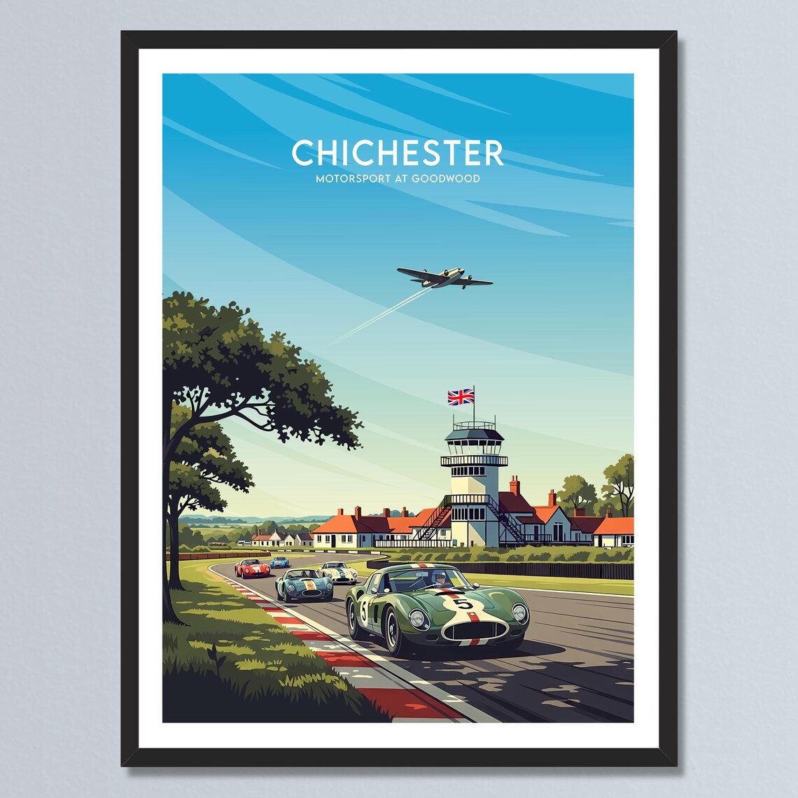 Chichester Motorsport at Goodwood Classic Racing Circuit Retro Poster