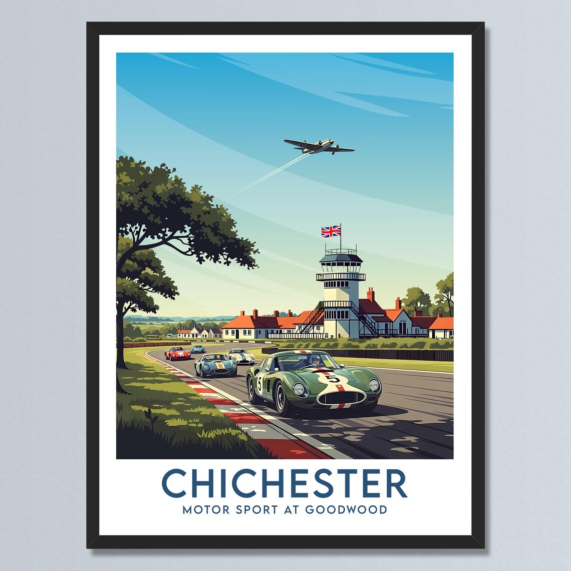 Chichester England Goodwood Vintage Race Cars Track Motorsport Poster