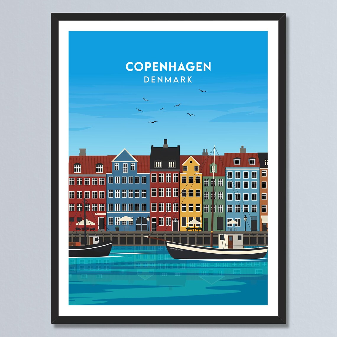 Copenhagen Denmark Nyhavn Colorful Harbor Houses Boats Poster