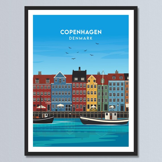 Copenhagen Denmark Nyhavn Colorful Harbor Houses Boats Poster