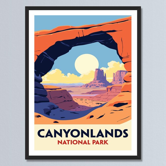 Canyonlands National Park Mesa Arch Desert Sunset Vintage Travel Poster