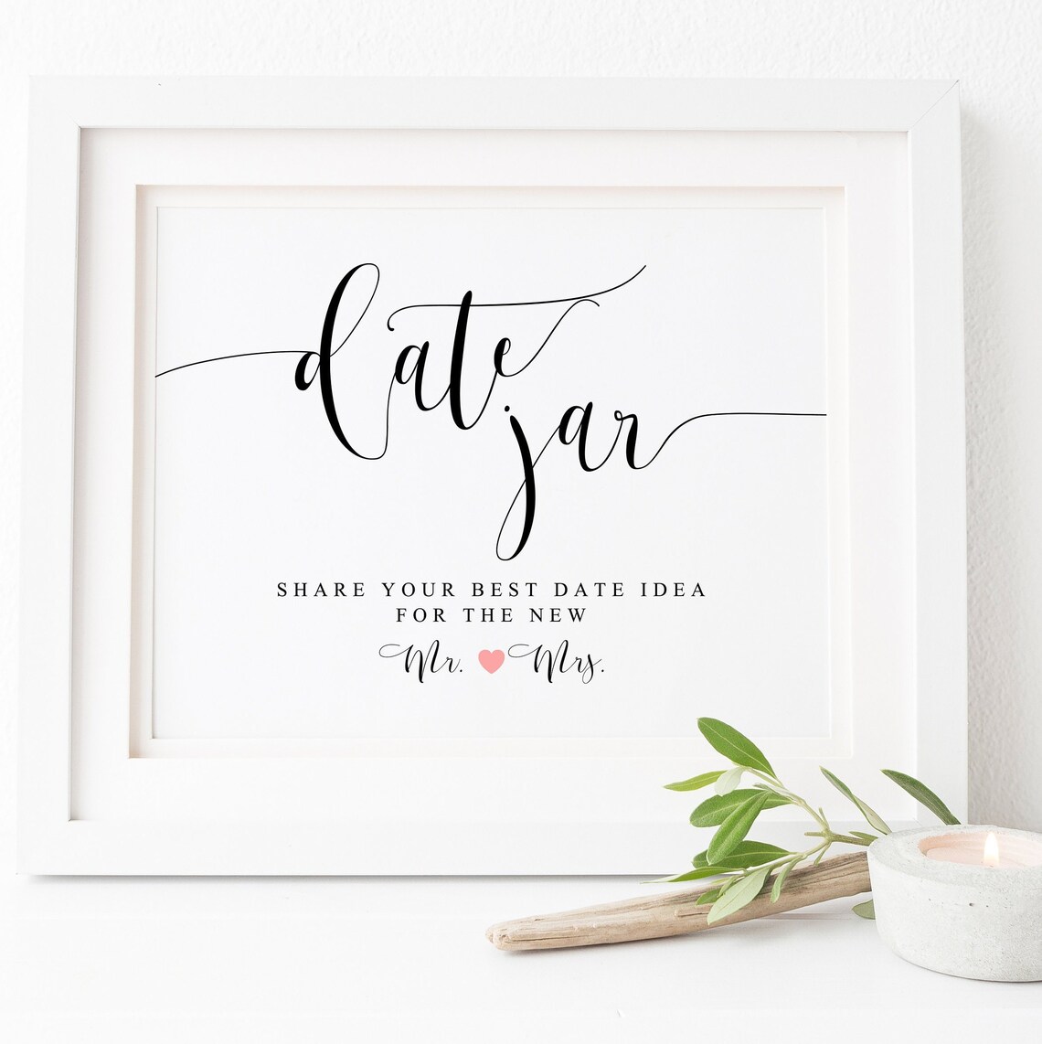 Date Jar Sign Date Night Advice Art Print