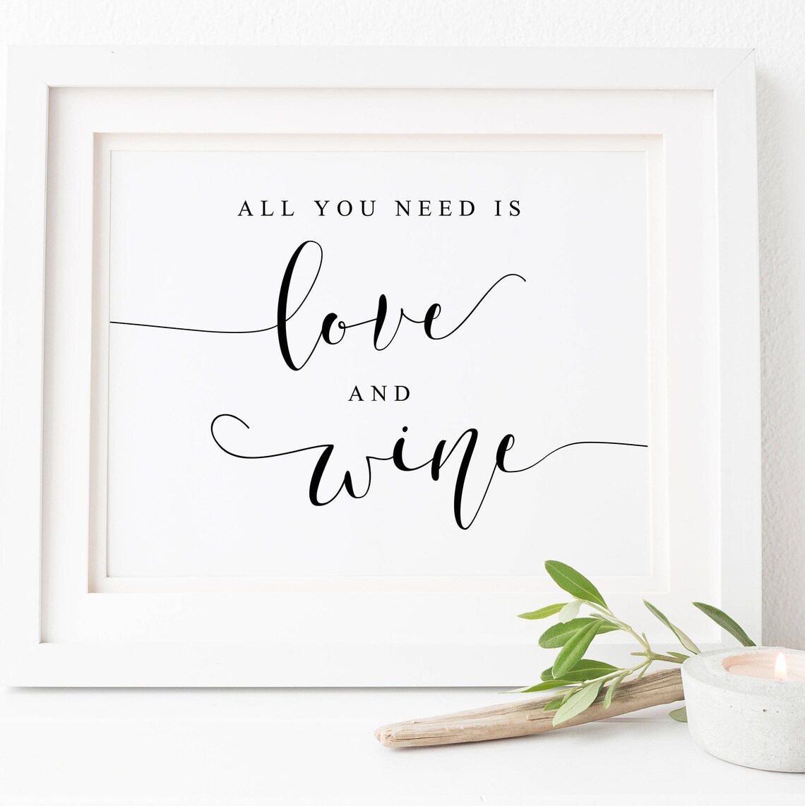 All You Need Is Love And Wine Bar Sign Art Print