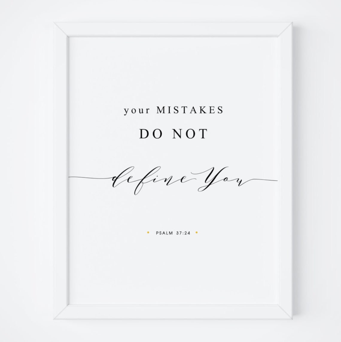 Psalm 37:24 Bible Verse Bedroom Scripture Print