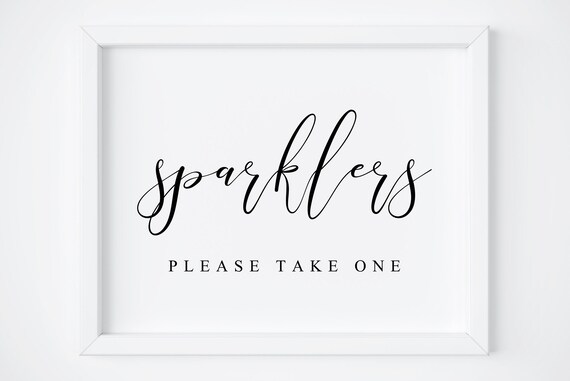 Sparklers Wedding Send-Off Sign, Love Poster