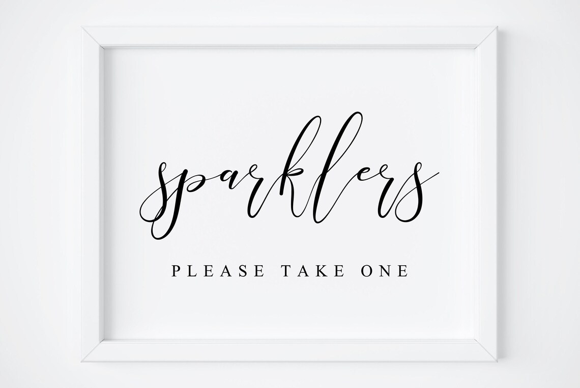 Sparklers Wedding Send-Off Sign, Love Poster