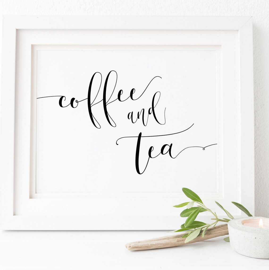 Coffee And Tea Sign, Wedding Party Decor Print