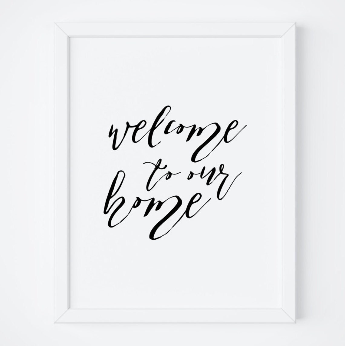Welcome To Our Home Script Calligraphy Entryway Decor Poster