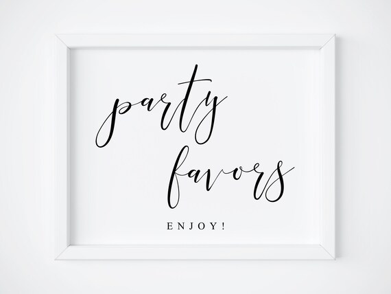 Party Favors Wedding Favors Sign, Open Bar Dessert Bar