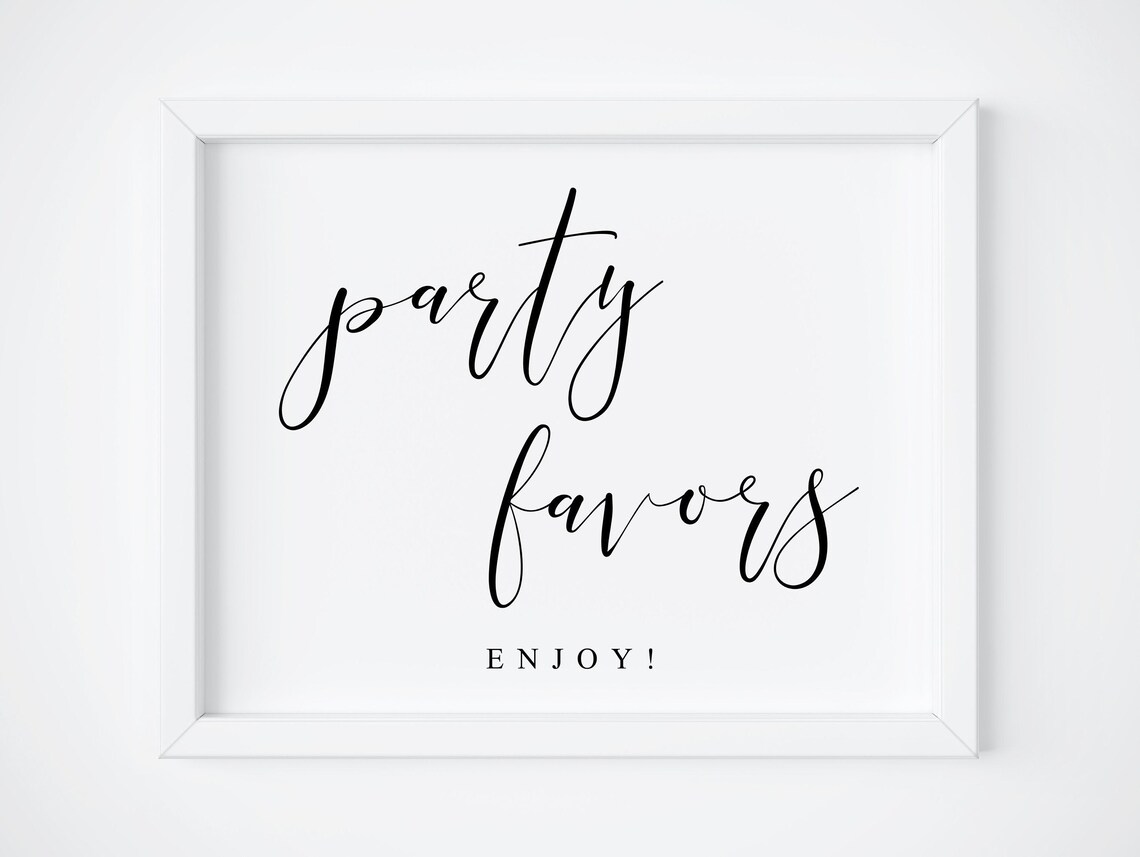 Party Favors Wedding Favors Sign, Open Bar Dessert Bar