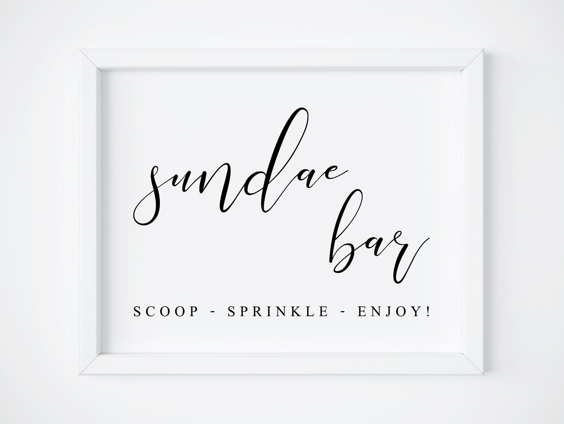 Sundae Bar Sign Ice Cream Bar Sign Dessert Bar Sign Ice Cream Sign Dessert Table Sign Party Sign Ice Cream Sign Wedding Sign Signs