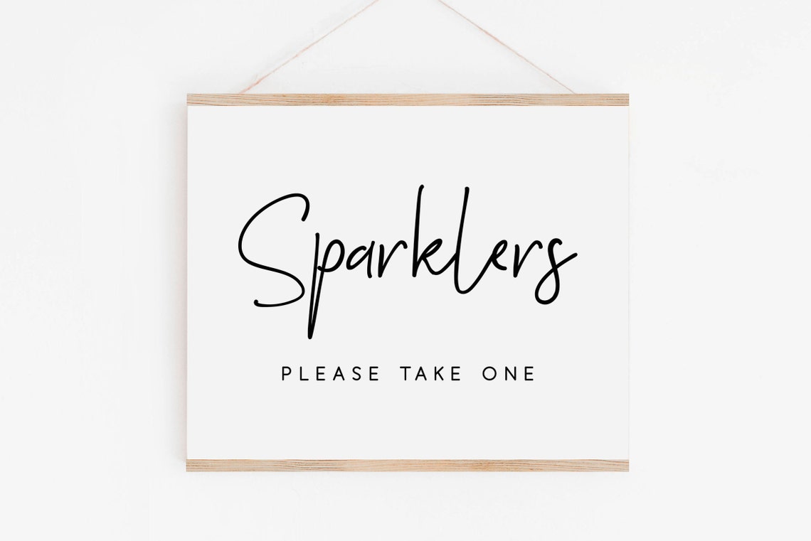 Sparklers Please Take One Elegant Wedding Send Off Sign Print