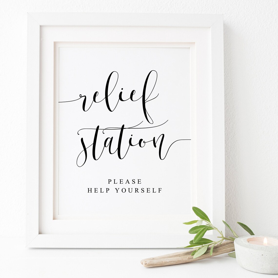 Beach Wedding Relief Station Sign Art Print