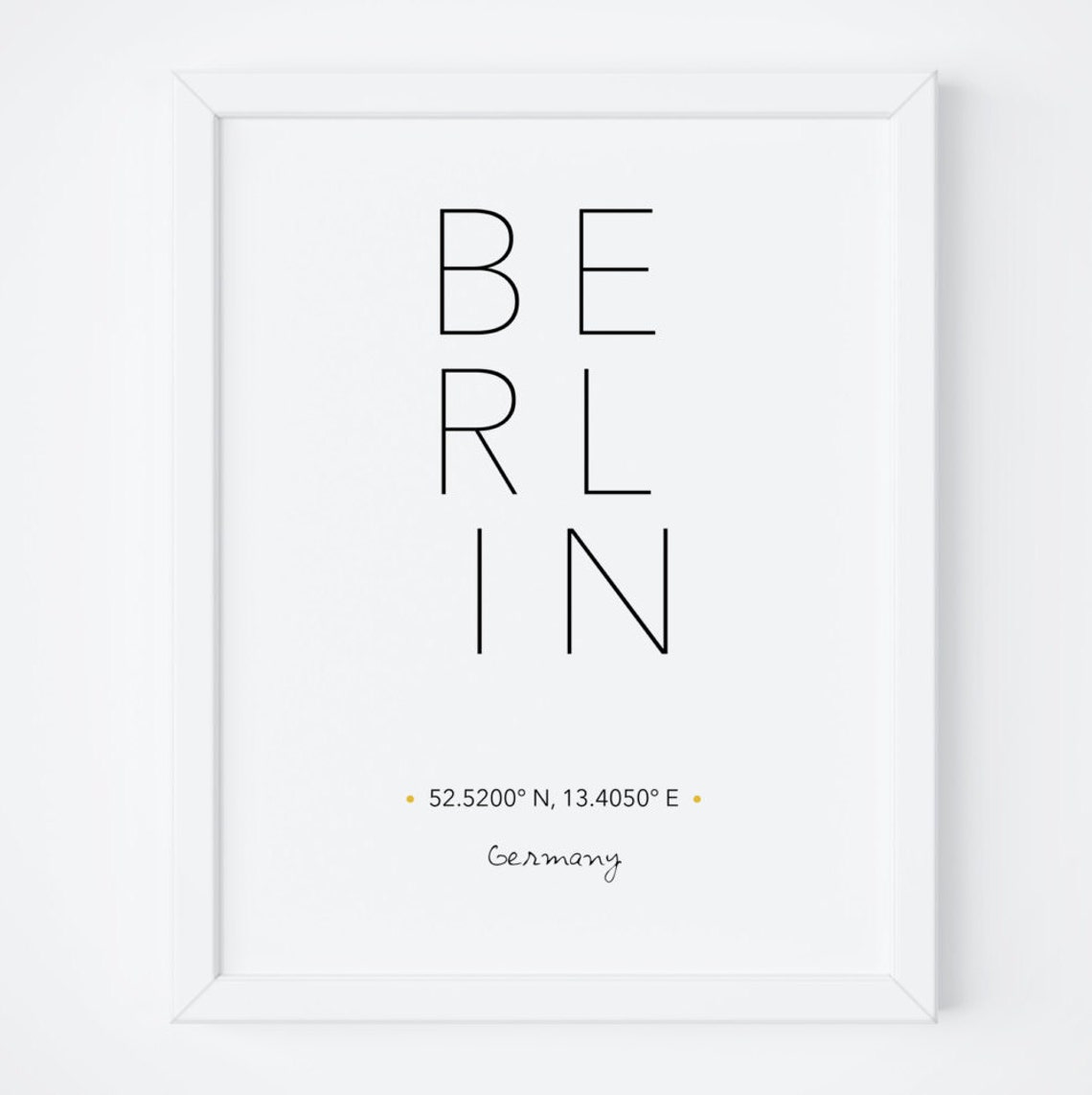 Berlin Germany Coordinates Minimalist City Typography Poster