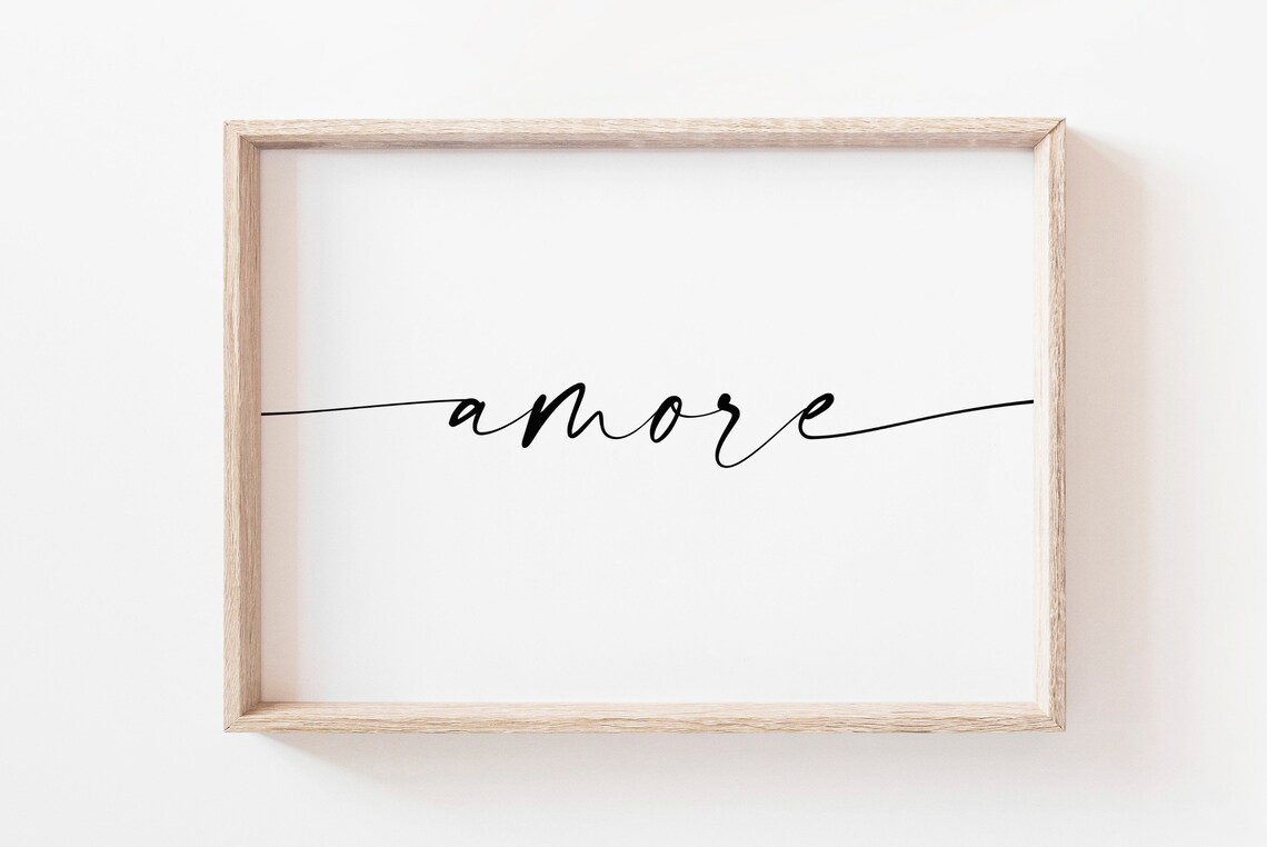 Amore Love Quote Art Print, Italian Phrase