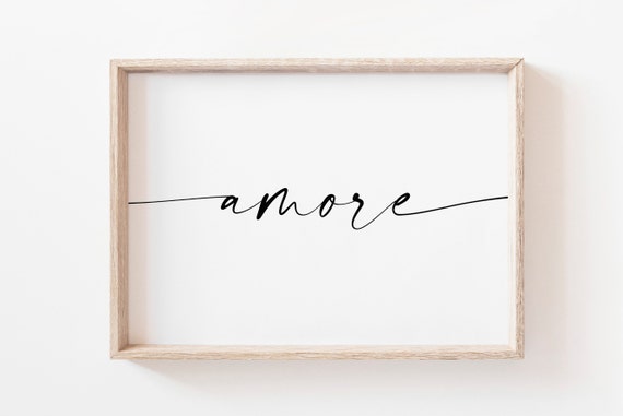 Amore Love Quote Art Print, Italian Phrase