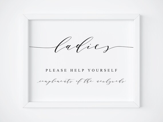 Wedding Bathroom Sign, Ladies Restroom Poster