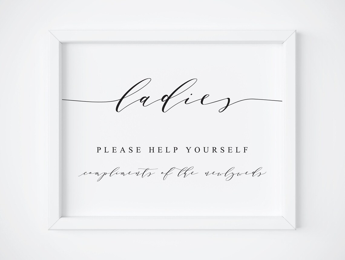 Wedding Bathroom Sign, Ladies Restroom Poster
