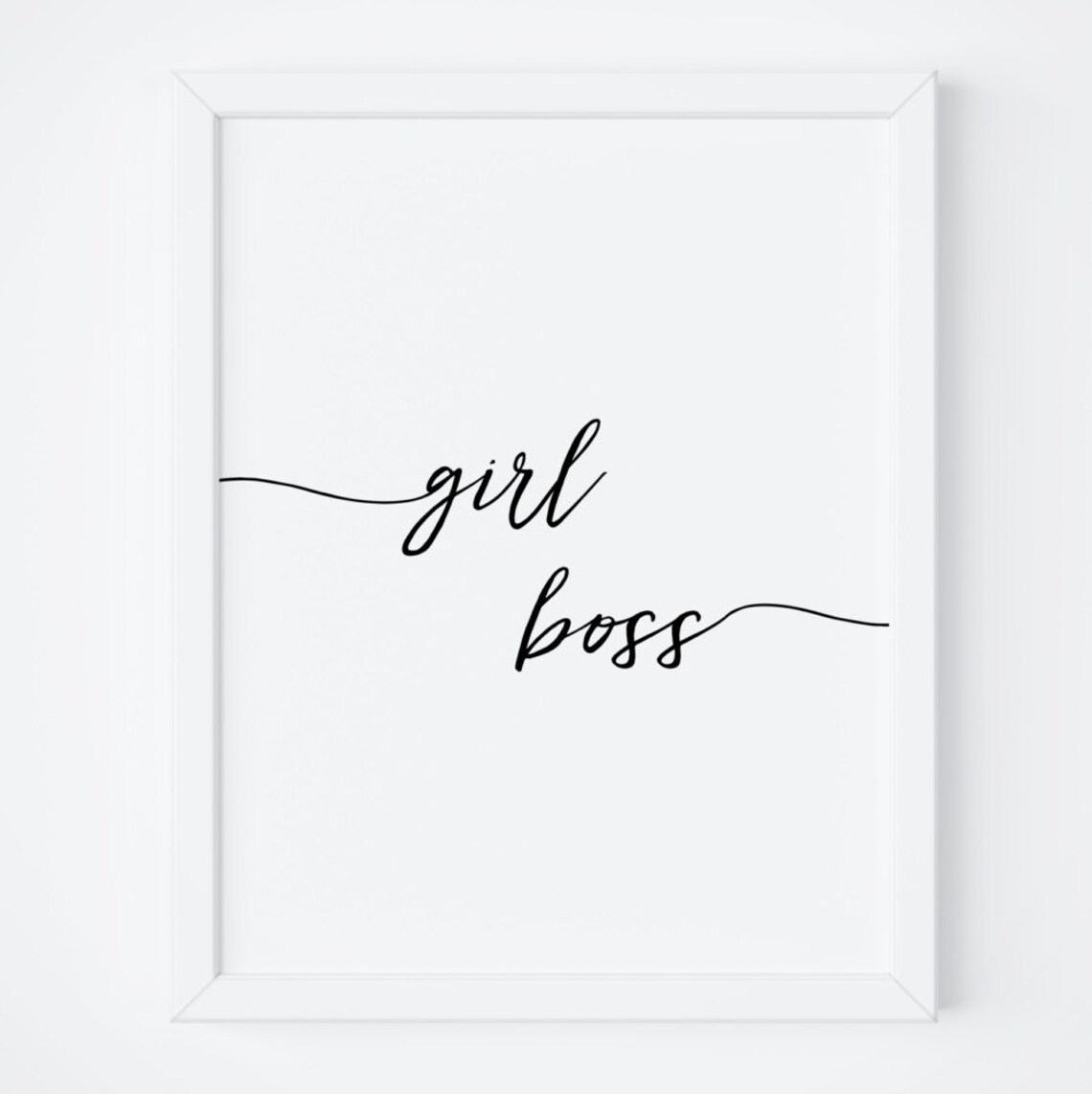 Girl Boss Quotes Typography Office Wall Art Print
