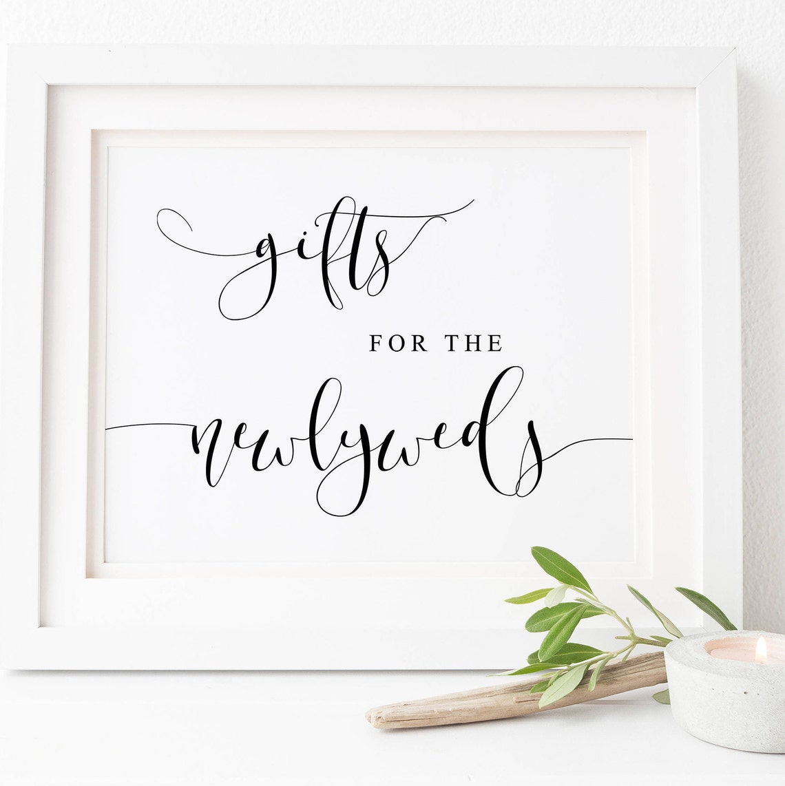 Gifts for the Newlyweds Wedding Card Table Sign Calligraphy Poster