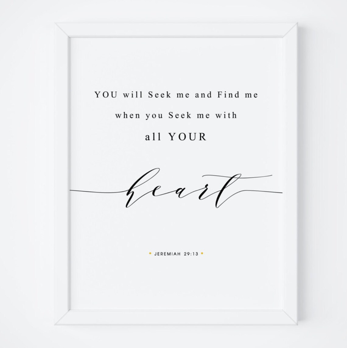 Jeremiah 29:13 Bible Verse Home Wall Art