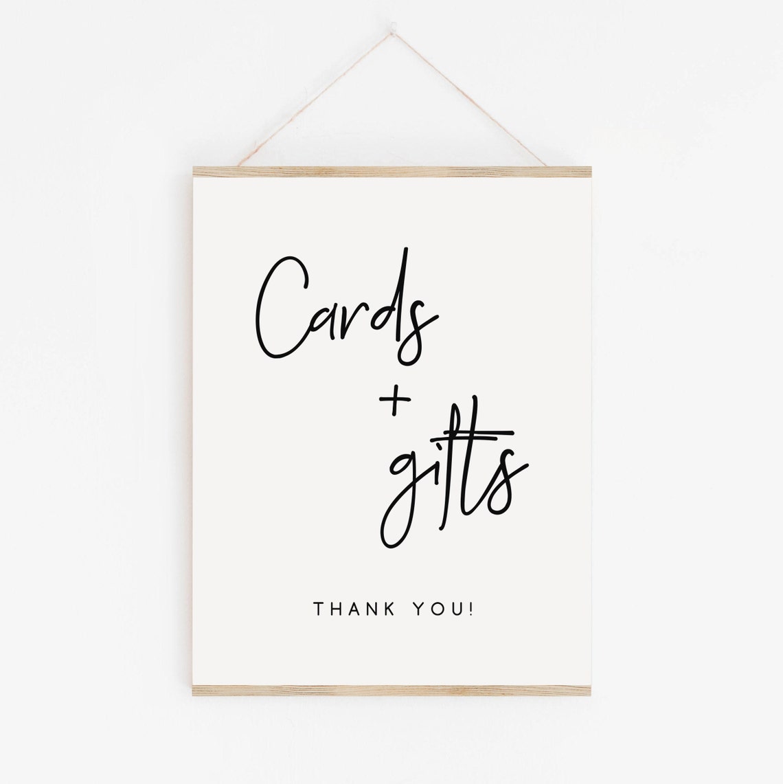 Cards and Gifts Thank You Wedding Card Table Sign Script Print
