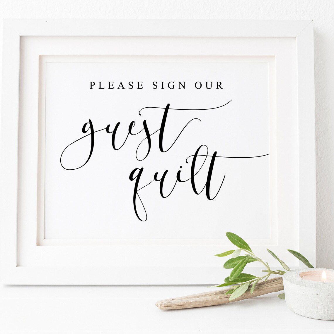 Please Sign Our Guest Quilt Wedding Guestbook Art Print