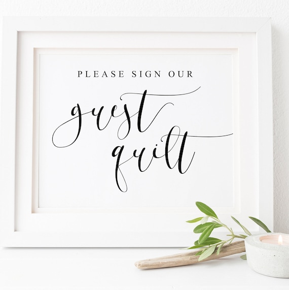 Please Sign Our Guest Quilt Wedding Guestbook Art Print