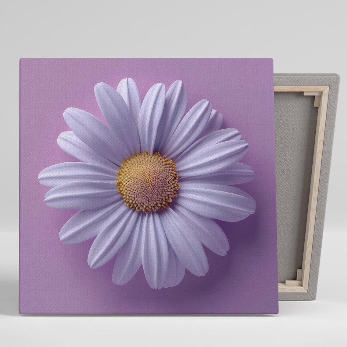 Lavender Daisy Gold Center Purple Background Soft Floral Poster