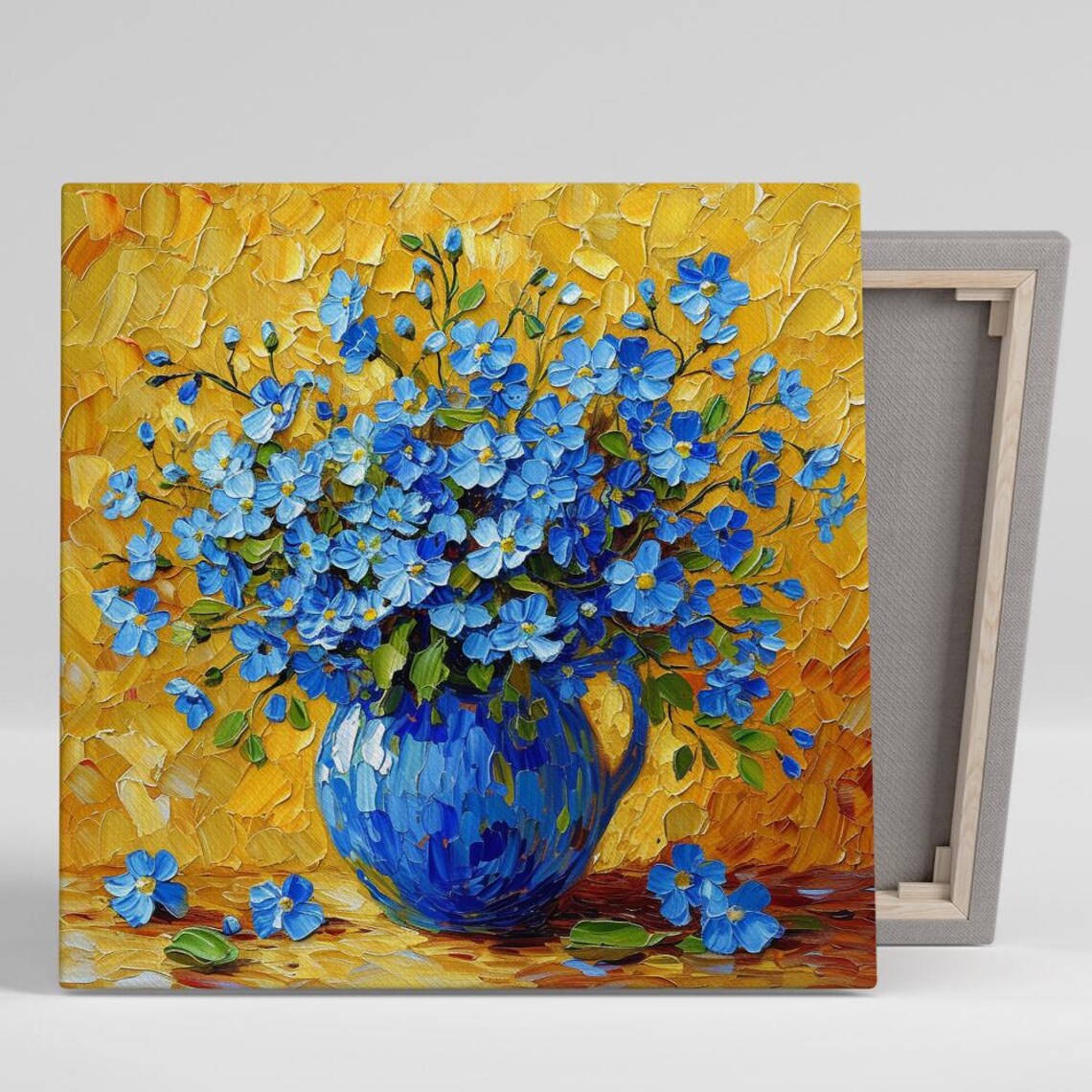 Forget Me Not Bouquet, Contemporary Floral Art Print