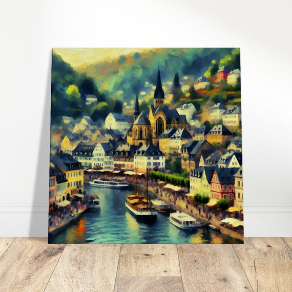 Cochem Castle Serenity Oil Painting Print Impressionism Living Roombedroom Wall Prints Housewarming Gift