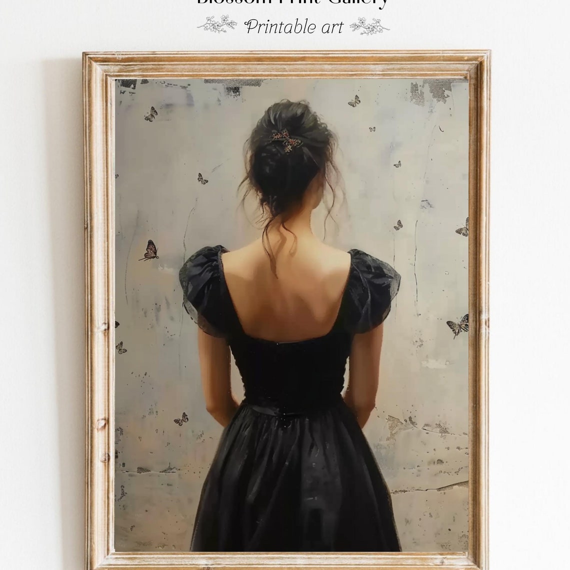 Moody Woman Portrait Oil Painting Dark Academia Moody Woman Wall Art Victorian Aesthetic Gothic Oil Painting Dark Romance Beauty 815