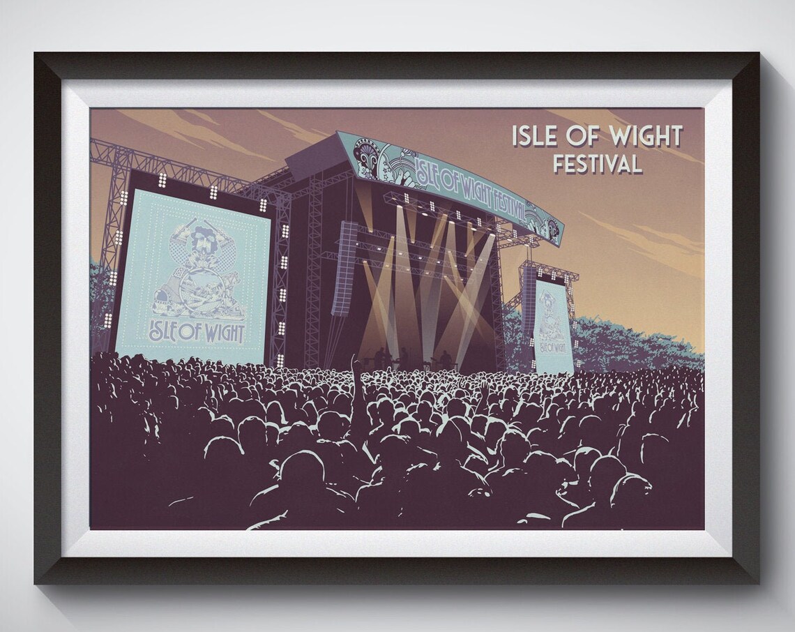 Isle Of Wight Festival Vintage Travel Poster