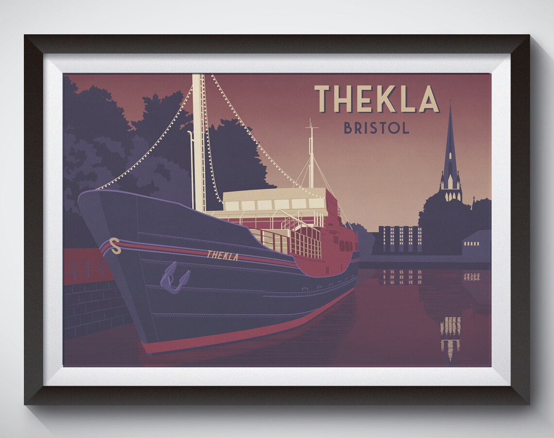 Thekla Bristol Travel Poster, Music Venue Art Print
