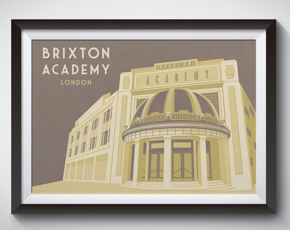 Brixton Academy London Art Deco Music Venue Poster
