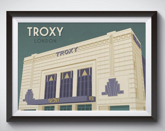 Troxy London Art Deco Music Venue East London Architecture Poster