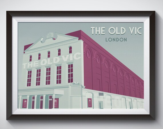 The Old Vic Theatre London Art Deco Historic Building Poster