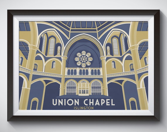Union Chapel Islington London Chapel Interior Art Deco Poster