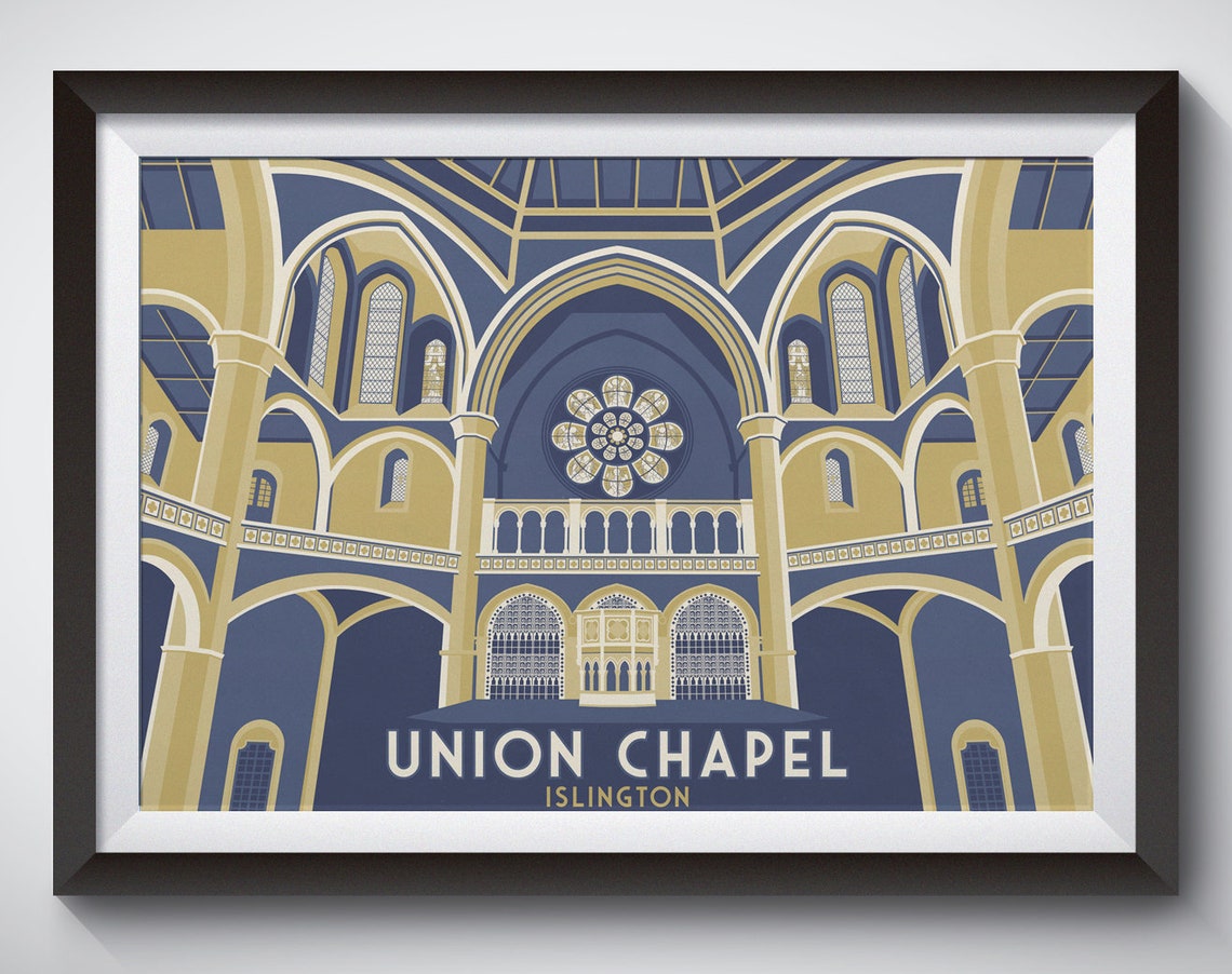 Union Chapel Poster Highbury And Islington London Travel Print Music Venue Print Gig Poster Camden Chalk Farm Church Theatre Music