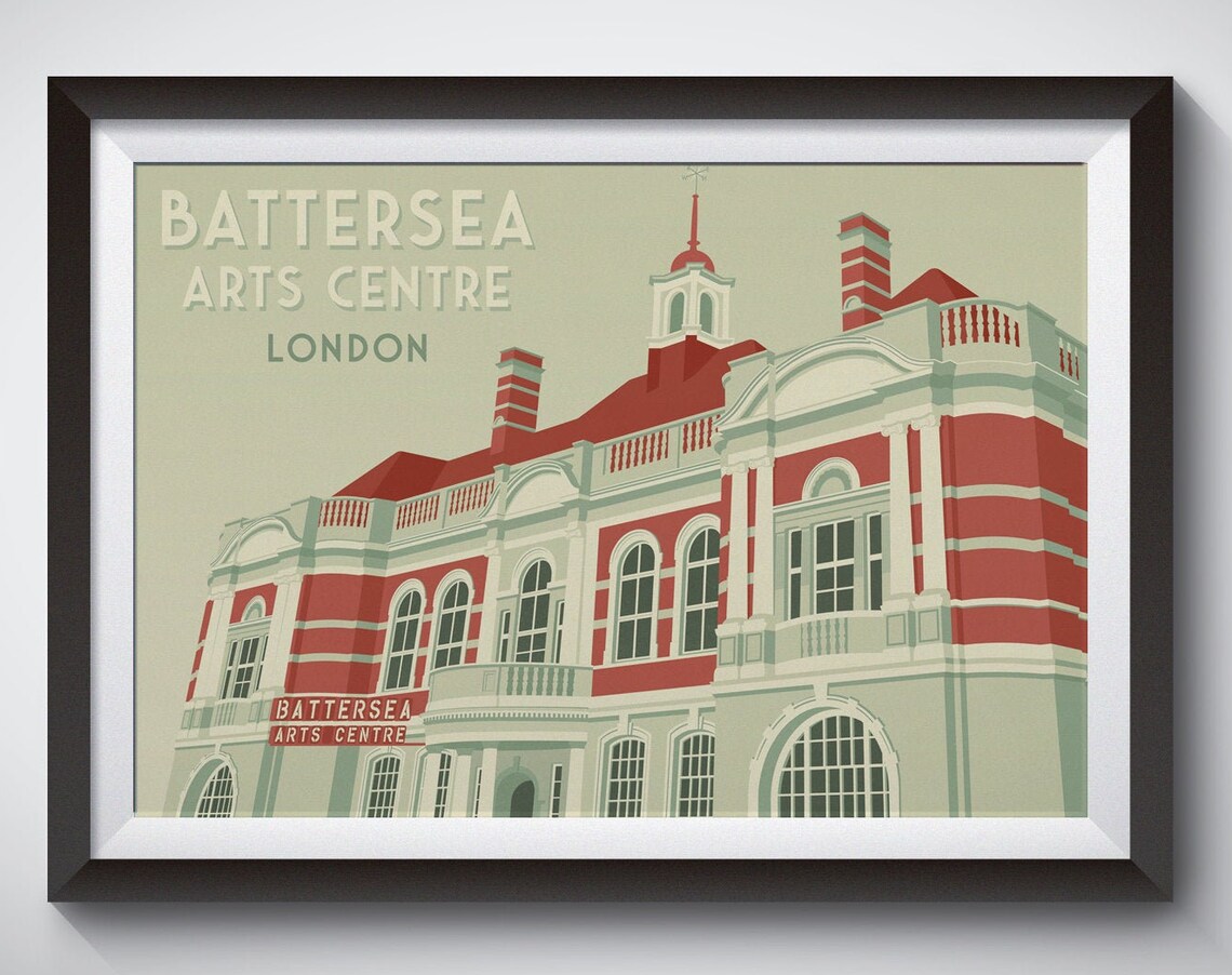 Battersea Arts Centre Art Deco Print, London Theatre