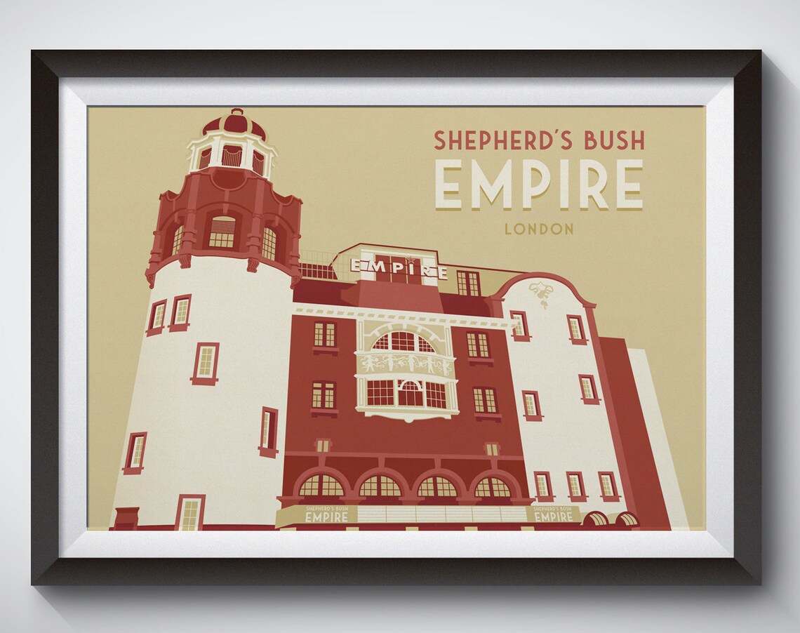 Shepherds Bush Empire London Vintage Travel Poster